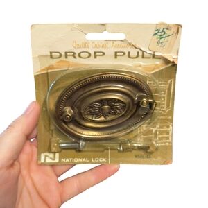 Vintage Door Drawer Drop Pull Handle Lot Of 4 3" Hole #5623 New Old Stock Read